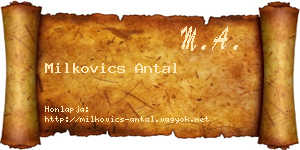 Milkovics Antal névjegykártya