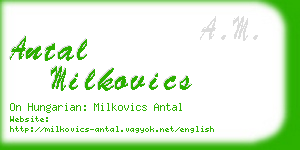 antal milkovics business card